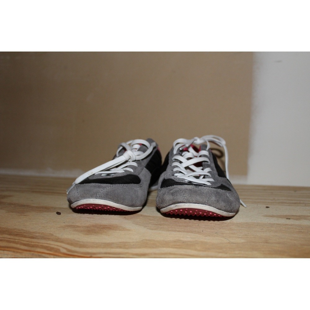 Puma Womens Low Profile Sneakers Grey Black Pink Suede Lace Up‎ Athletic Shoes